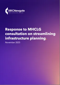 <div>Response to MHCLG consultation on streamlining infrastructure planning</div>