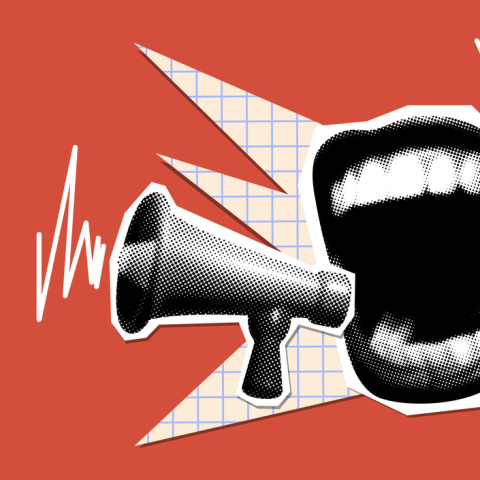 Communicate image megaphone and mouth