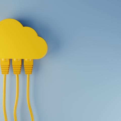 Cloud computing yellow cloud cables